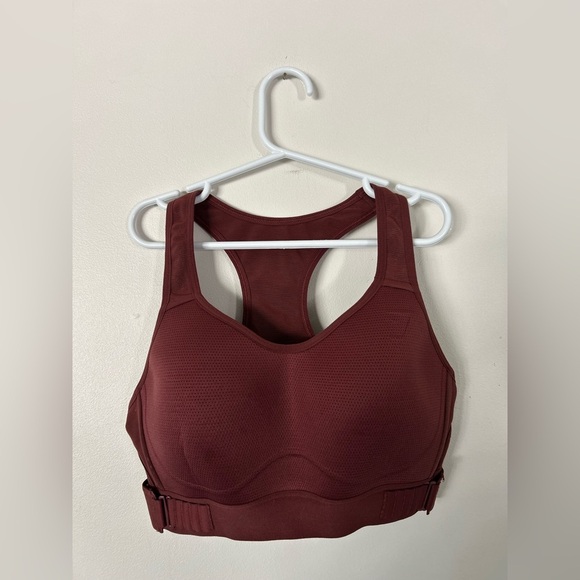 Gymshark RACERBACK HIGH SUPPORT SPORTS BRA, Burgundy 34B/C - Picture 1 of 7